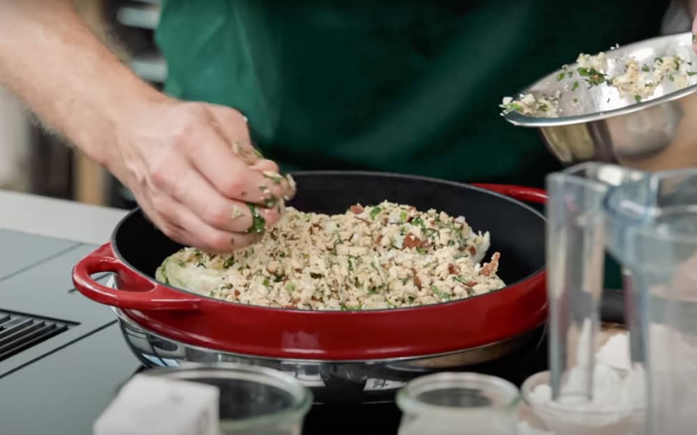 Gratinierter Chinakohl mit käsiger veganer Sahne