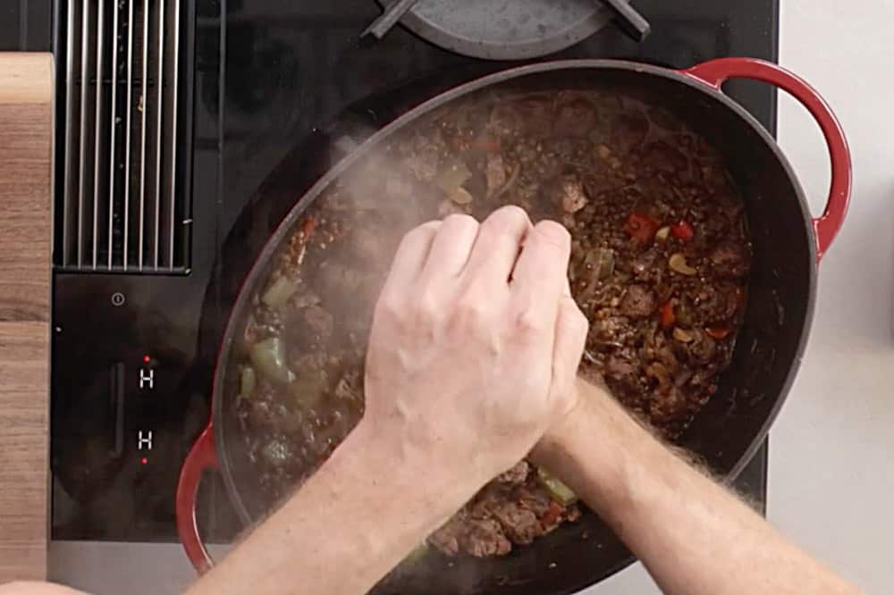Zubereitung veganes Gulasch