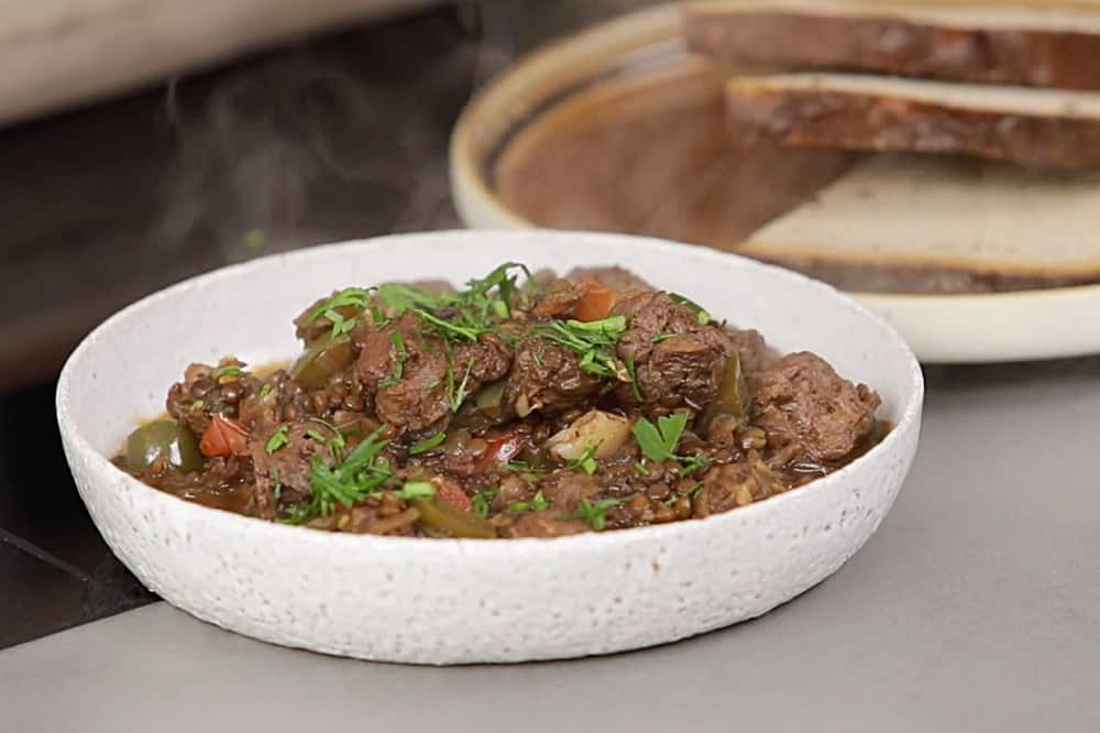 Zubereitung veganes Gulasch