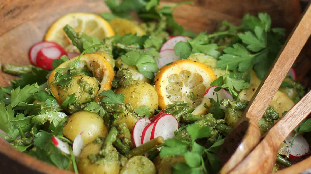 Pesto-Bohnen-Kartoffelsalat