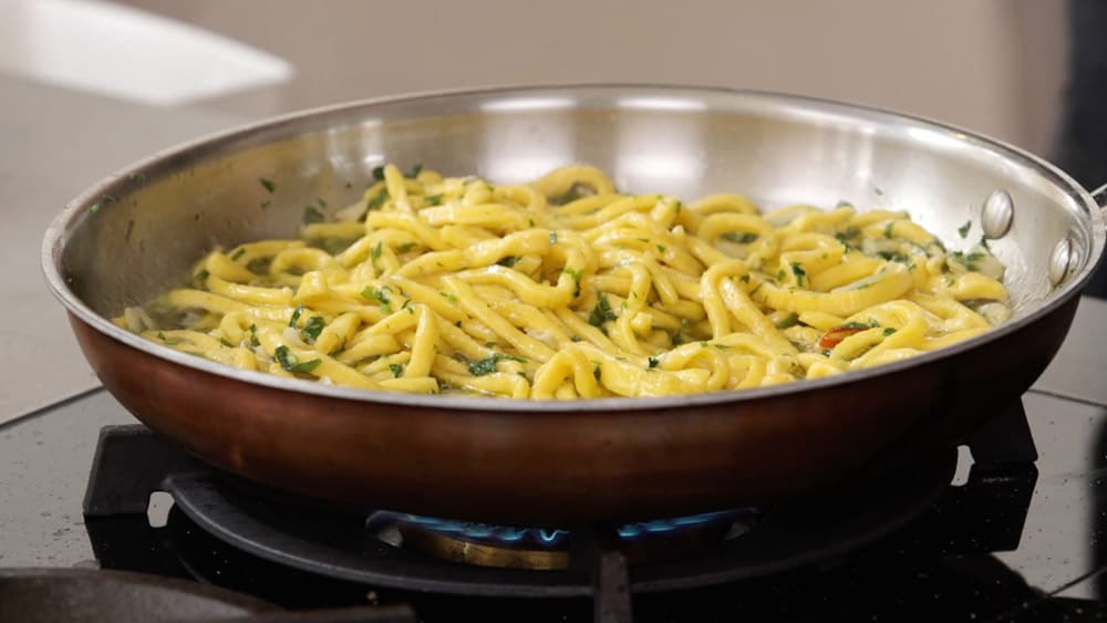 Zubereitung Pasta aglio e olio