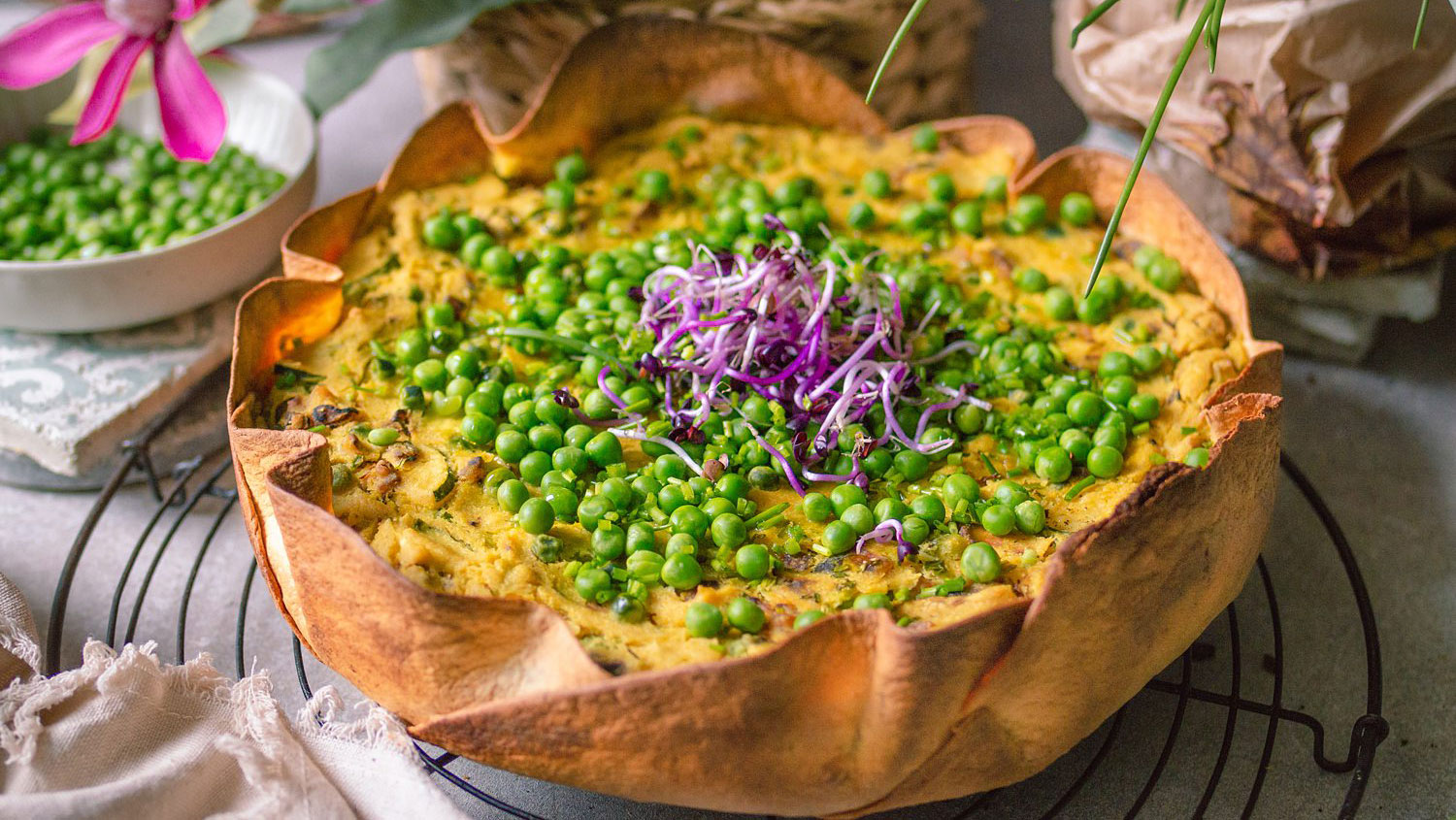 Vegane Tortilla Quiche Füllung Rezept