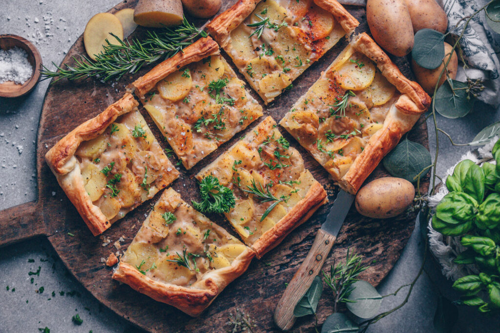 Vegane Kartoffel-Blätterteig-Tarte