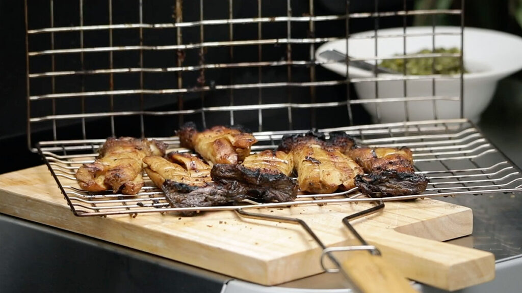 Zubereitung BBQ-Rub-Pilze mit Chimichurri