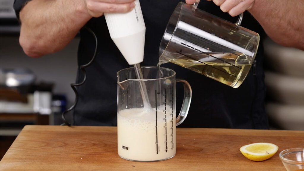 Zubereitung vegane Mayo