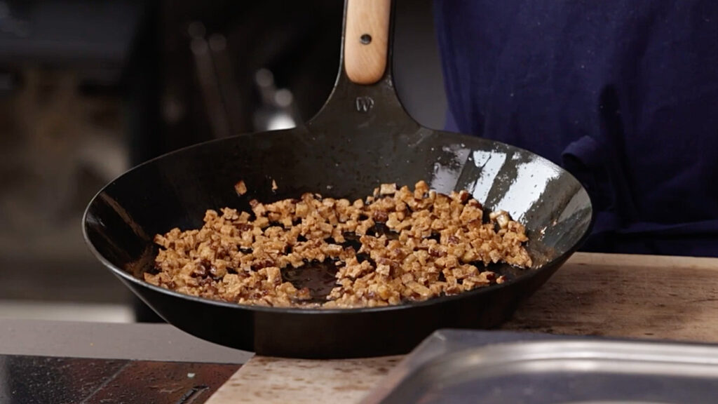 Zubereitung vegane Speckknödel