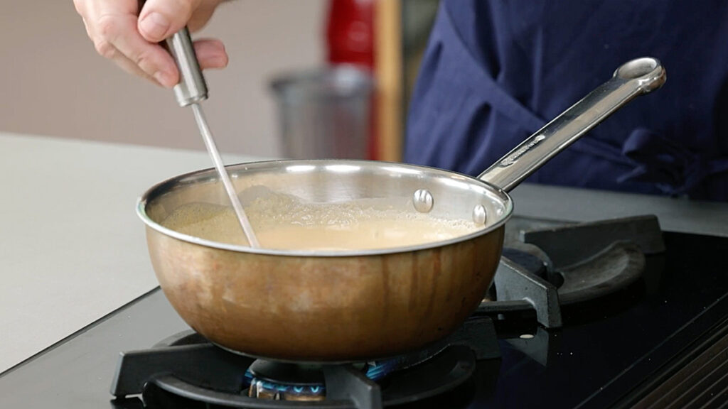 Zubereitung veganes Käsesandwich